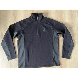 Spyder Core Sweater Jacket 1/4 Zip Men's Size Large Black *L15